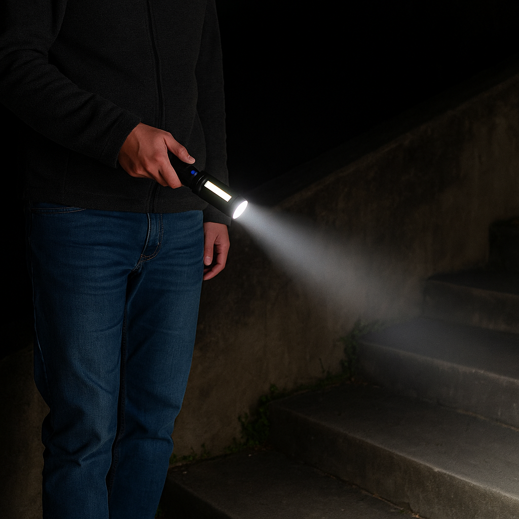 Rock Light RL-1168 LED Flashlight - 25W, Zoom, USB, Metal Body