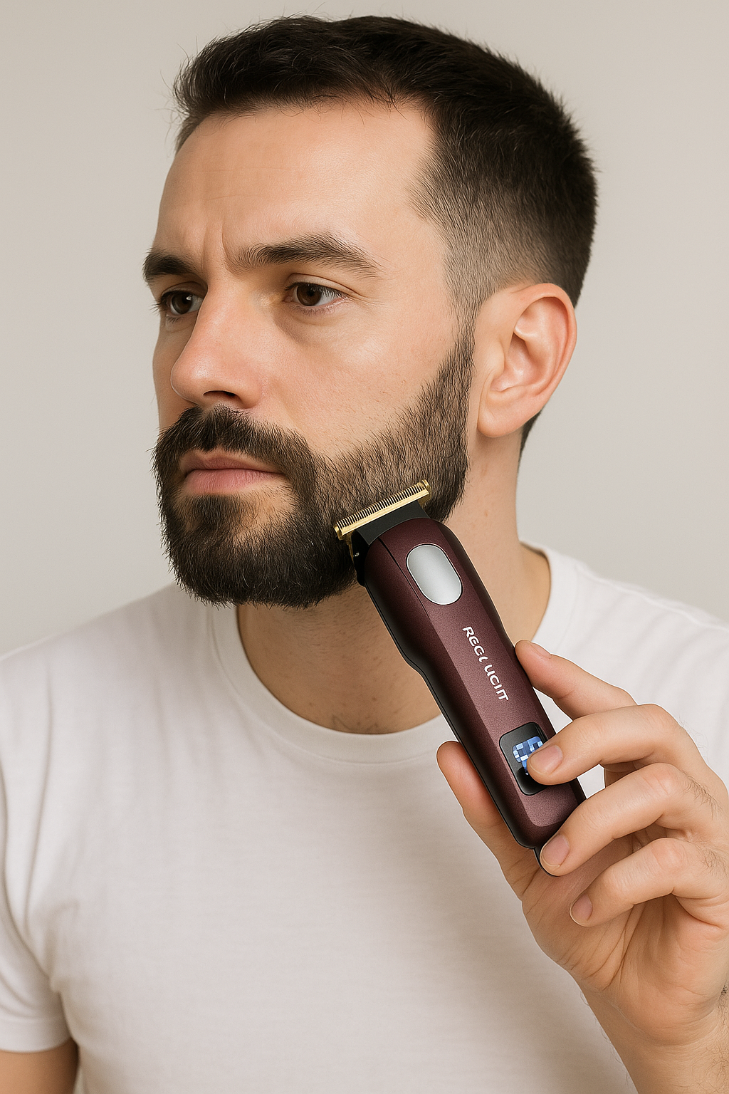 Rock Light RL-TM9115 Hair Trimmer - LED Display, Golden T-Blade, 2000mAh